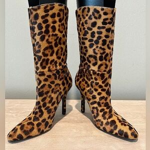 Zara Animal Print Hair Hide Booties Size 6.  New With Tags